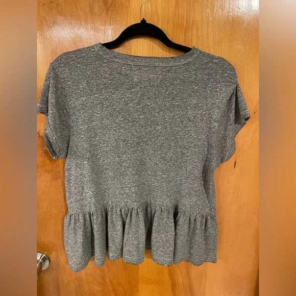 The Great Ruffle Tee in Heather Grey - Picture 3 of 7